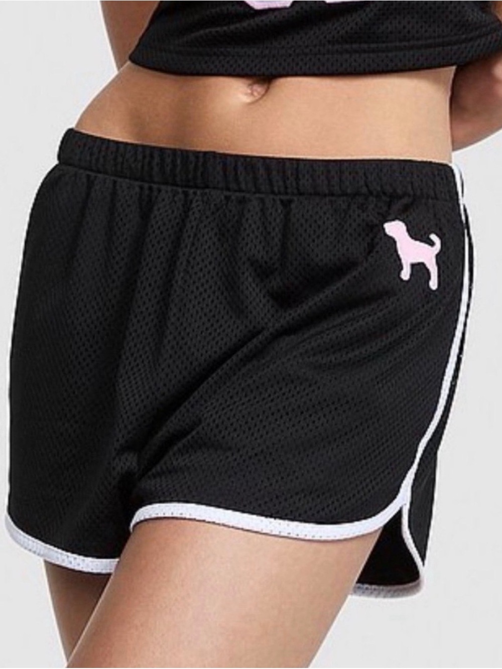 ✨PINK Victoria's Secret Black Athletic Shorts with Pink Logo NEW WITH TAGS ✨